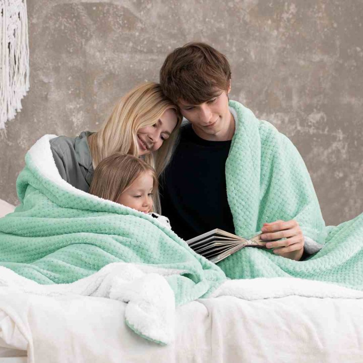 AmeliaHome - Koc SHLEEPY kolor miętowy - 170x210 cm.