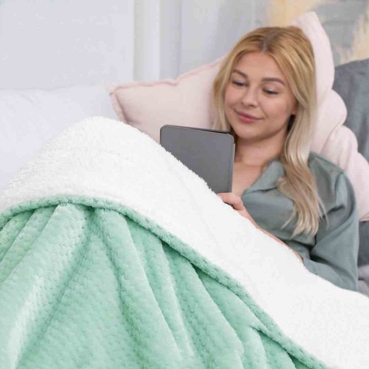 AmeliaHome - Koc SHLEEPY kolor miętowy - 170x210 cm.