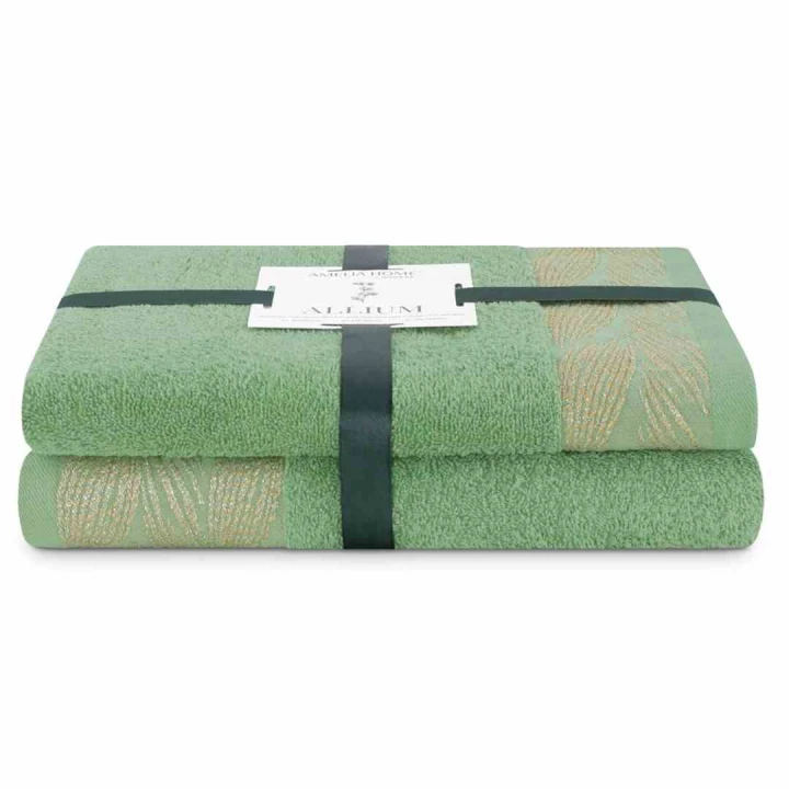 Ręcznik ALLIUM kolor zielony styl klasyczny 50x90+70x130 ameliahome