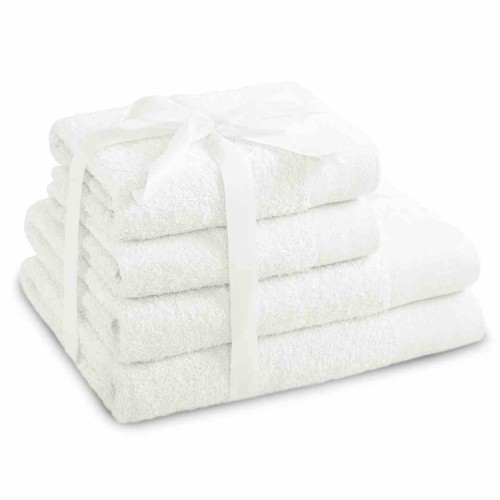 Zestaw ręczników Amari - 4 elementy (2x70x140 cm + 2x50x100 cm) 100% bawełna, Oeko-Tex, kolor biały, gramatura 450 g/m2