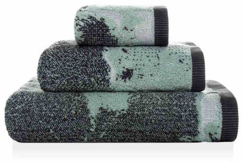 Ręczniki MARBLE w kolorze miętowym – zestaw 3 sztuk (70x140, 50x100, 30x50) firmy Sorema, 100% bawełna, certyfikat Oeko-Tex.