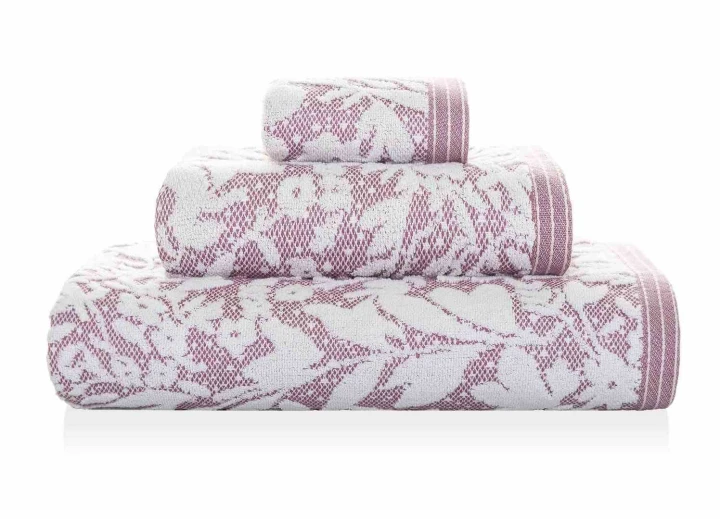 Zestaw ręczników MATISS w kolorze pudrowego różu 70x140, 50x100 oraz 30x50 cm, 100% bawełna, Sorema