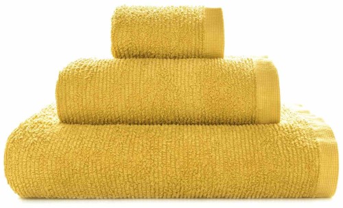 Ręczniki łazienkowe i kuchenne RIBBON zestaw 3 szt. kolor żółty 70x140 cm, 50x100 cm, 30x50 cm - Sorema