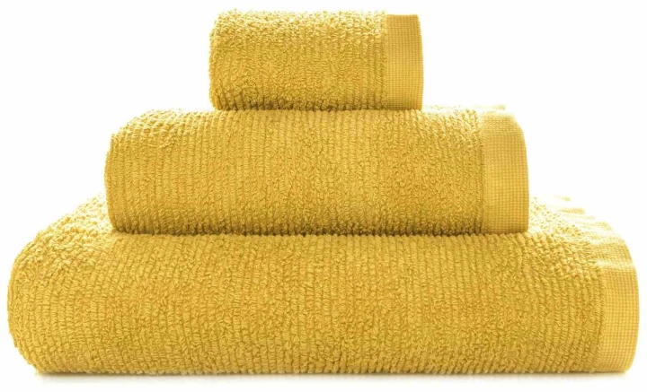 Ręczniki łazienkowe i kuchenne RIBBON zestaw 3 szt. kolor żółty 70x140 cm, 50x100 cm, 30x50 cm - Sorema