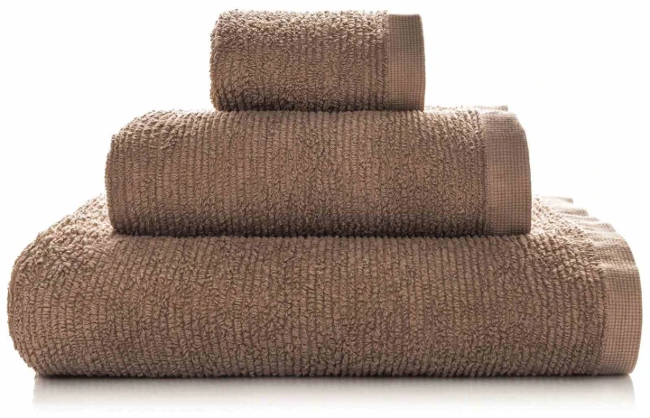 Komplet ręczników RIBBON w kolorze brązowym: 70x140 cm, 50x100 cm, 30x50 cm, 100% bawełna, Oeko-Tex Standard 100, Sorema