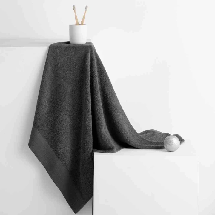 Ręcznik kąpielowy Amari - AmeliaHome, grafitowy, 50x100 cm, klasyczny styl, 100% bawełna, gramatura 450 g/m2, Oeko-Tex Standard 100