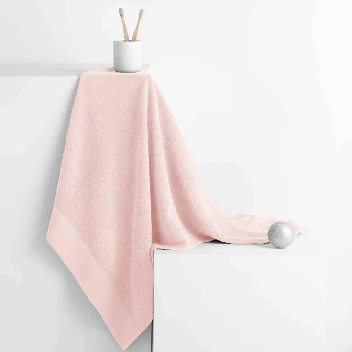 Ręcznik Amari w Pudrowym Różu - 50x100 cm, 100% Bawełna, Klasyczny Styl, Oeko-Tex Standard 100, 450 g/m²