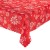 Obrus świąteczny plamoodporny czerwony w śnieżynki – elegancka dekoracja stołu na Boże Narodzenie
