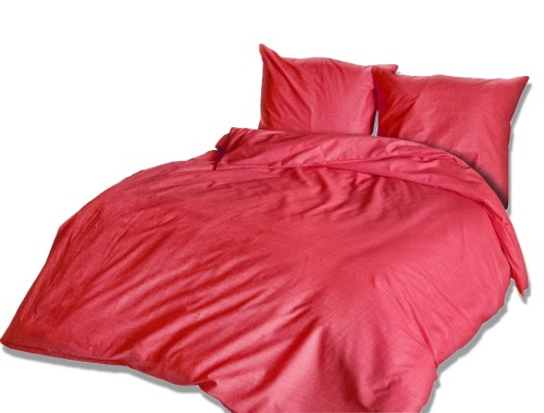 Pościel bawełniana Ranforce PASSIA RED 160x200 cm z zamkiem 100% bawełna (2x70x80) EXCLUSIVE