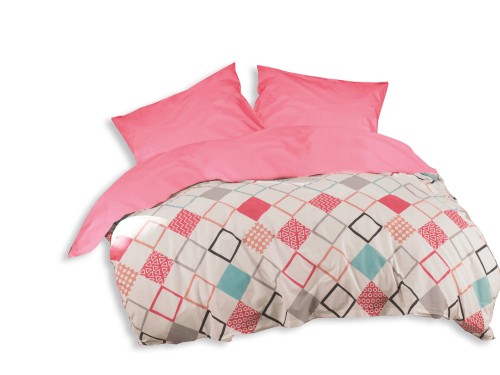 Pościel bawełniana Ranforce SION FUCHSIA 160x200 cm z zamkiem 100% bawełna CottonLove Exclusive (160x200 + 2x70x80)