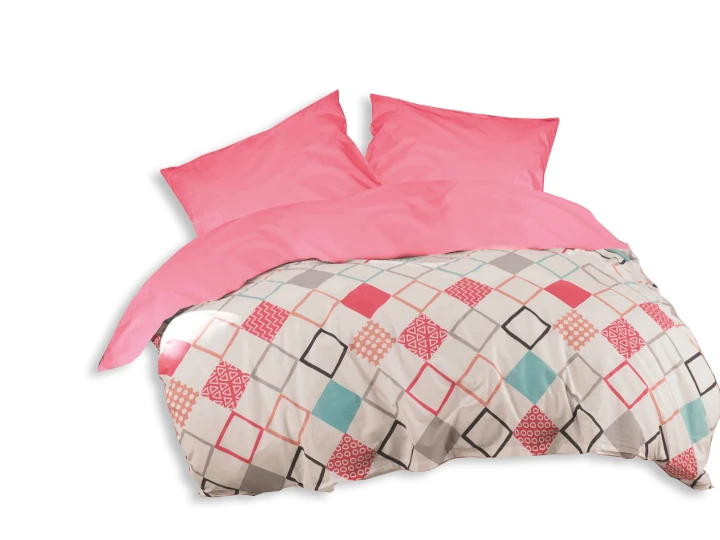 Pościel bawełniana Ranforce SION FUCHSIA 160x200 cm z zamkiem 100% bawełna CottonLove Exclusive (160x200 + 2x70x80)