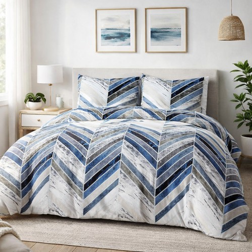 Pościel bawełniana COTTONLOVE 160x200 z zamkiem 71492/1 – komplet 100% bawełna (160x200 + 2x70x80)
