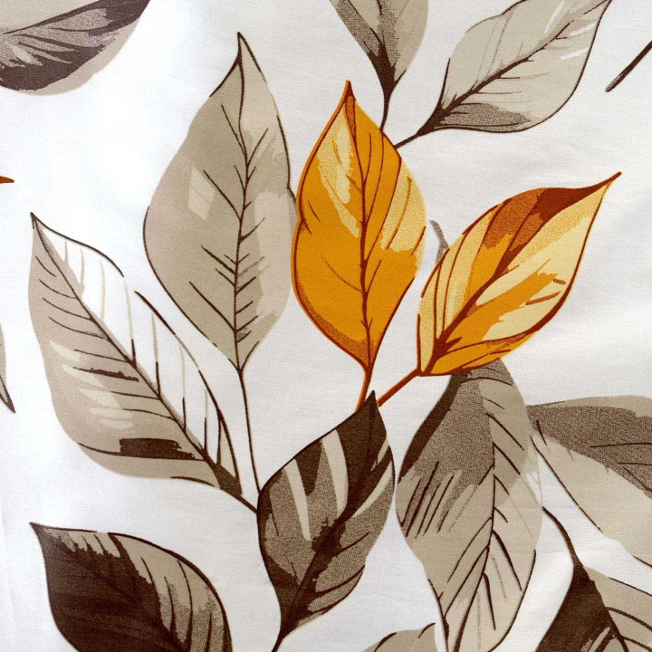 Pościel satynowa bawełniana EXCLUSIVE LEAVES 160x200 + 2×70x80 cm - zamek, 100% bawełna