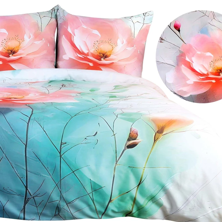 Pościel satyna bawełniana SATYNLOVE PREMIUM 160x200 + 2x70x80 cm. zamek kryty, OEKO-TEX, 100% bawełna, 200TC