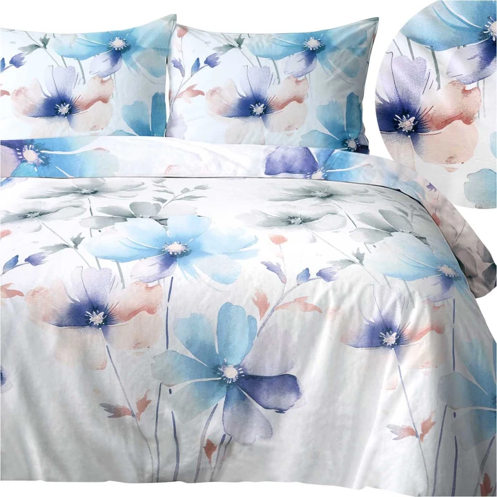 Pościel bawełniana satynowa SATYNLOVE 160x200 + 2x70x80 cm. zamek błyskawiczny, 100% bawełna, eleganckie opakowanie