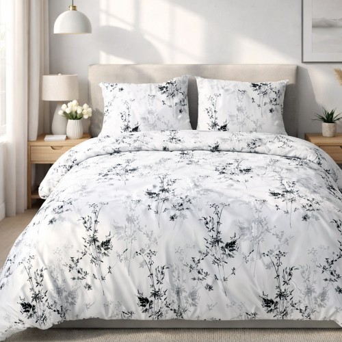 Pościel satynowa bawełniana SATYNLOVE 160x200 + 2x70x80 cm z zamkiem, 100% bawełna