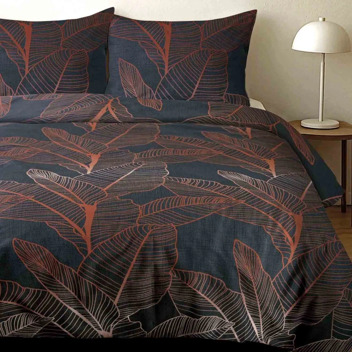 Pościel bawełniana COTTONLOVE 160x200 z poszwą i 2 poszewkami 70x80 cm, 100% bawełna, zamek błyskawiczny, gęsty splot, 110 g/m²