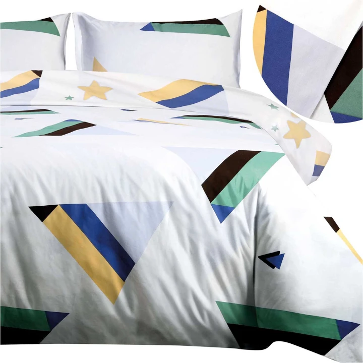 Pościel bawełniana CottonLove 160x200 cm z dwoma poszewkami 70x80 cm. 100% bawełna, zamek błyskawiczny