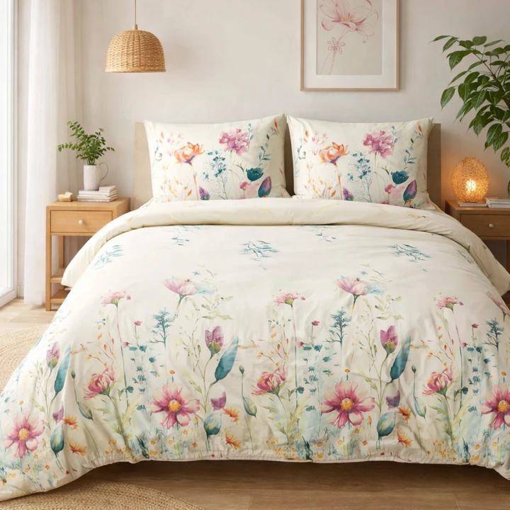Pościel bawełniana COTTONLOVE 160x200 cm z zamkiem 100% bawełna, 2x70x80 cm