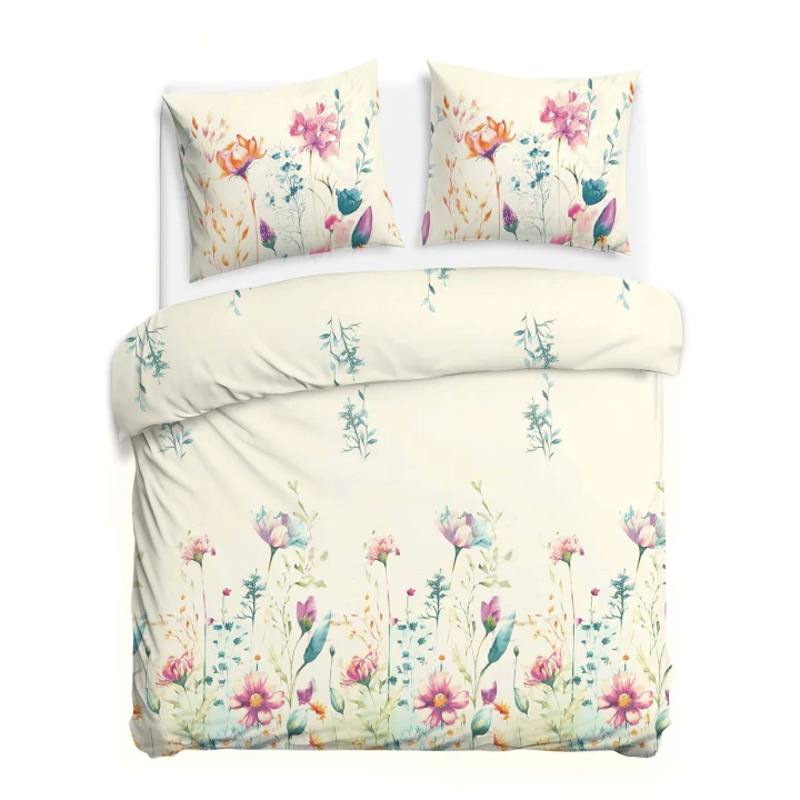 Pościel bawełniana COTTONLOVE 160x200 cm z zamkiem 100% bawełna, 2x70x80 cm