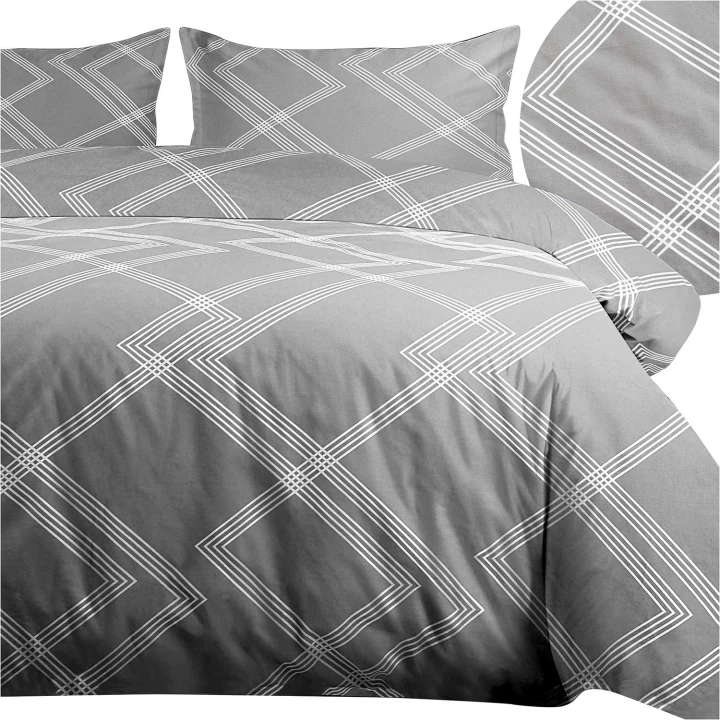Pościel bawełniana CottonLove 160x200 cm z poszewkami 70x80 cm, 100% bawełna, zamek błyskawiczny, gęsty splot