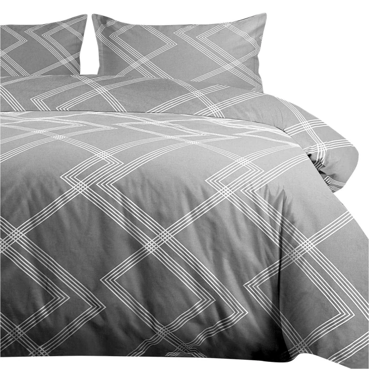 Pościel bawełniana CottonLove 160x200 cm z poszewkami 70x80 cm, 100% bawełna, zamek błyskawiczny, gęsty splot