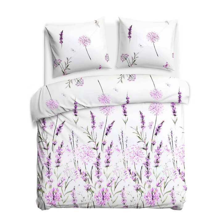 Pościel bawełniana COTTONLOVE 160x200 cm z poszewkami 70x80 cm, 100% bawełna, zamek błyskawiczny, gramatura 110 g/m²