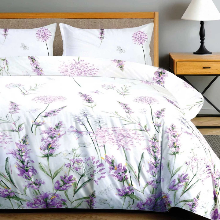 Pościel bawełniana COTTONLOVE 160x200 cm z poszewkami 70x80 cm, 100% bawełna, zamek błyskawiczny, gramatura 110 g/m²