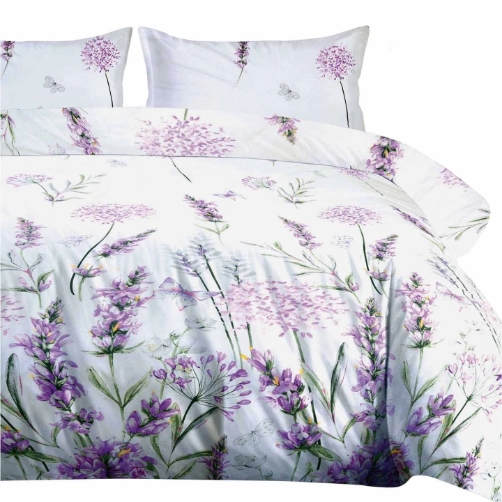 Pościel bawełniana COTTONLOVE 160x200 cm z poszewkami 70x80 cm, 100% bawełna, zamek błyskawiczny, gramatura 110 g/m²