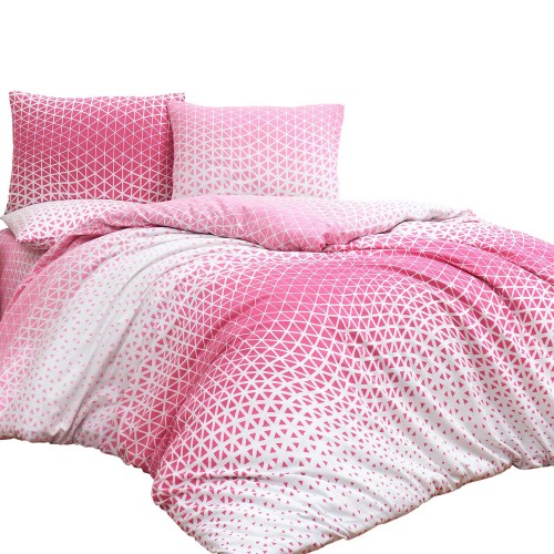 Pościel bawełniana Ranforce MILANO Pink 160x200 cm z zamkiem – CottonLove Exclusive