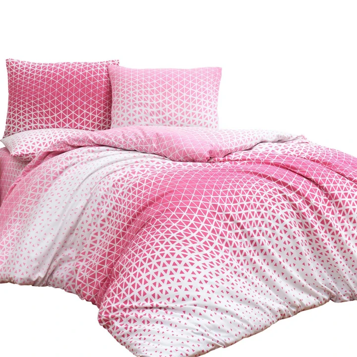 Pościel bawełniana Ranforce MILANO Pink 160x200 cm z zamkiem – CottonLove Exclusive