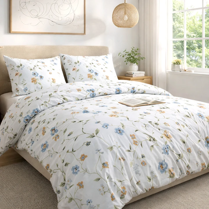 Pościel bawełniana CottonLove 140x200 + 70x80 cm — komplet 100% bawełna, zamek błyskawiczny