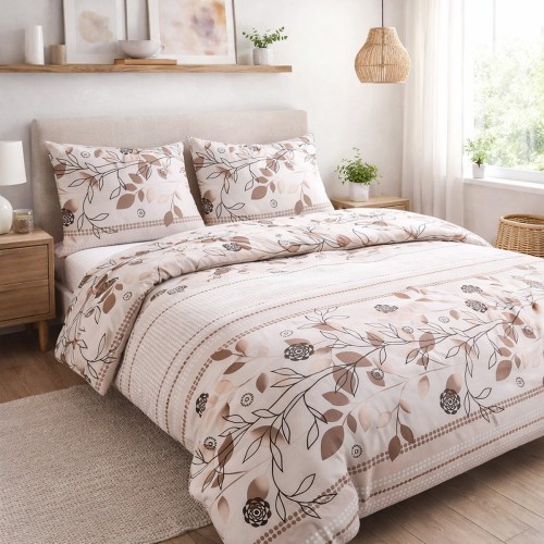 Pościel bawełniana COTTONLOVE 140x200 + 70x90 cm — 100% bawełna, zamek błyskawiczny