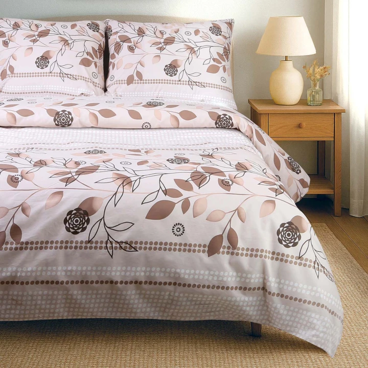 Pościel bawełniana COTTONLOVE 140x200 + 70x90 cm — 100% bawełna, zamek błyskawiczny
