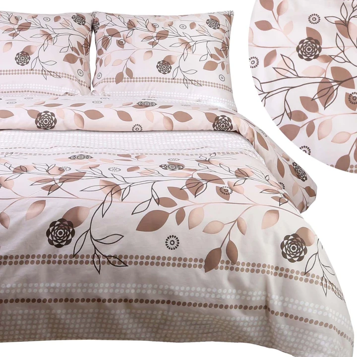 Pościel bawełniana COTTONLOVE 140x200 + 70x90 cm — 100% bawełna, zamek błyskawiczny