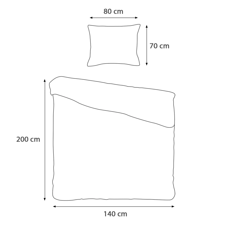 Pościel bawełniana Cottonlove 140x200 + 70x80 cm – 100% bawełna, zamek błyskawiczny, gęsty splot, miękka i trwała