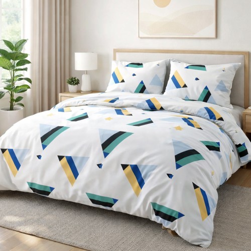 Pościel bawełniana COTTONLOVE 140x200 + 70x80 cm – zestaw 100% bawełna, zamek błyskawiczny, wzór 71497/1
