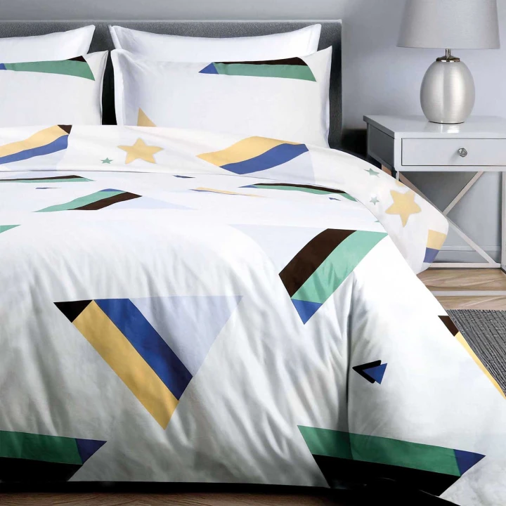 Pościel bawełniana COTTONLOVE 140x200 + 70x80 cm – zestaw 100% bawełna, zamek błyskawiczny, wzór 71497/1