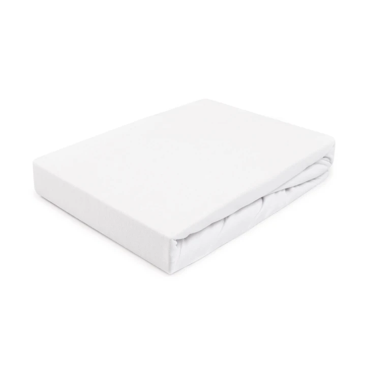 Prześcieradło jersey białe z gumką 140x200 PREMIUM
