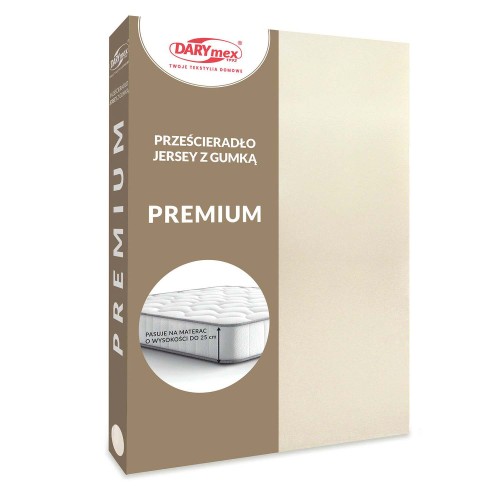 Prześcieradło jersey z gumką jasny beż 140x200 PREMIUM
