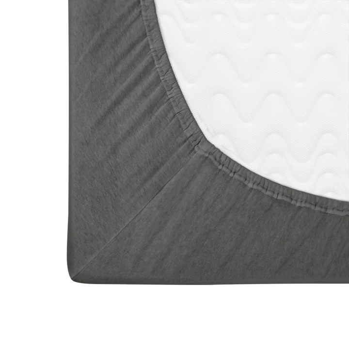 Prześcieradło jersey  szare z gumką 140x200 PREMIUM