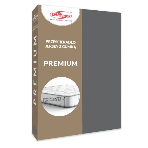 Prześcieradło jersey z gumką szare 160x200 PREMIUM