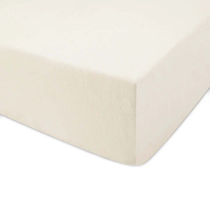 Prześcieradło jersey z gumką w kolorze kremowym - ecru 160x200 PREMIUM