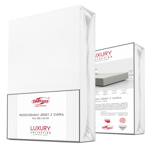 Prześcieradło jersey elastan z gumką WHITE/BIAŁY 180x200x30