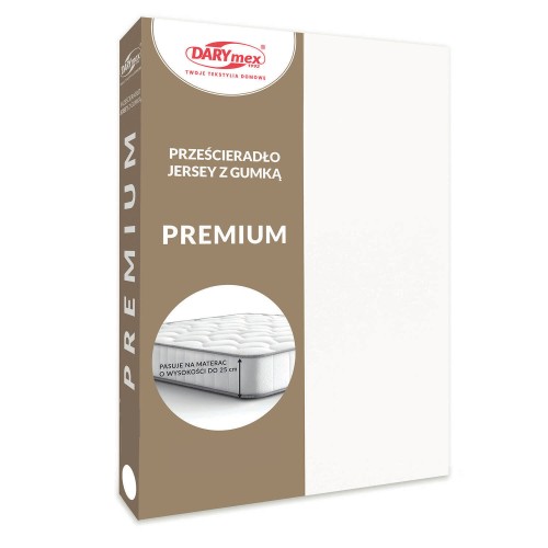 Prześcieradło białe jersey z gumką 220x200 PREMIUM