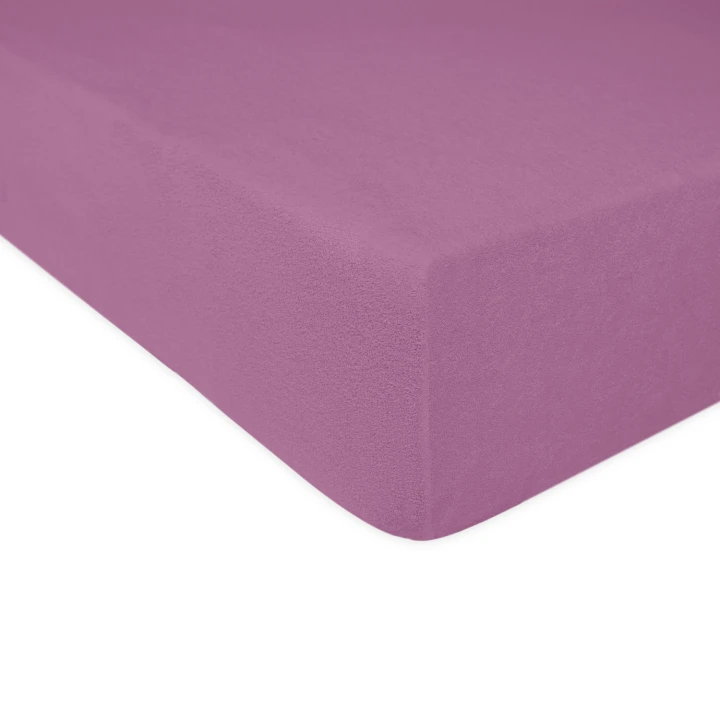 Prześcieradło frotte z gumką jasny fiolet 120x200