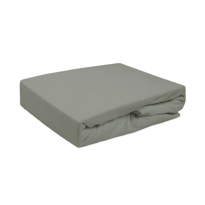 Prześcieradło frotte z gumką w kolorze szarym 140x200 PREMIUM