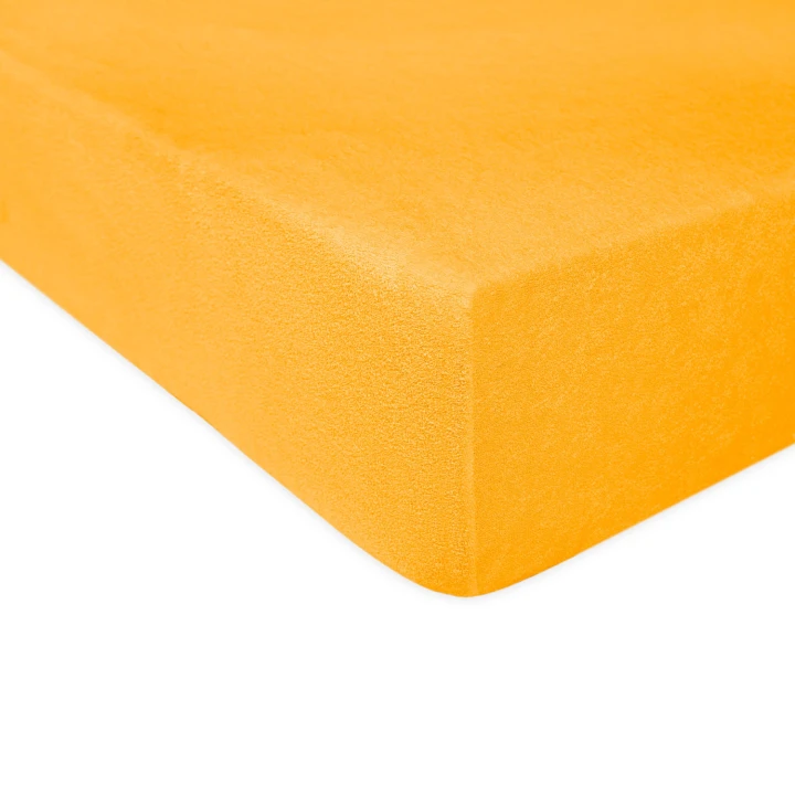 Prześcieradło frotte z gumką w kolorze żółtka 160x200