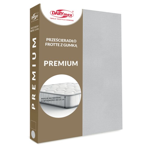 Prześcieradło frotte z gumką popiel 160x200 PREMIUM