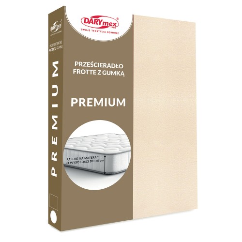 Prześcieradło frotte z gumką jasny beż 220x200 PREMIUM